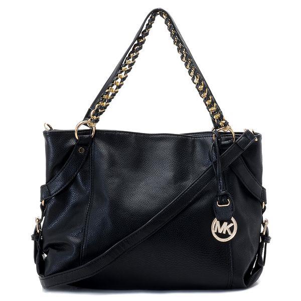 michael kors tristan large shoulder tote svart skinn På Salg Nettside eelwl